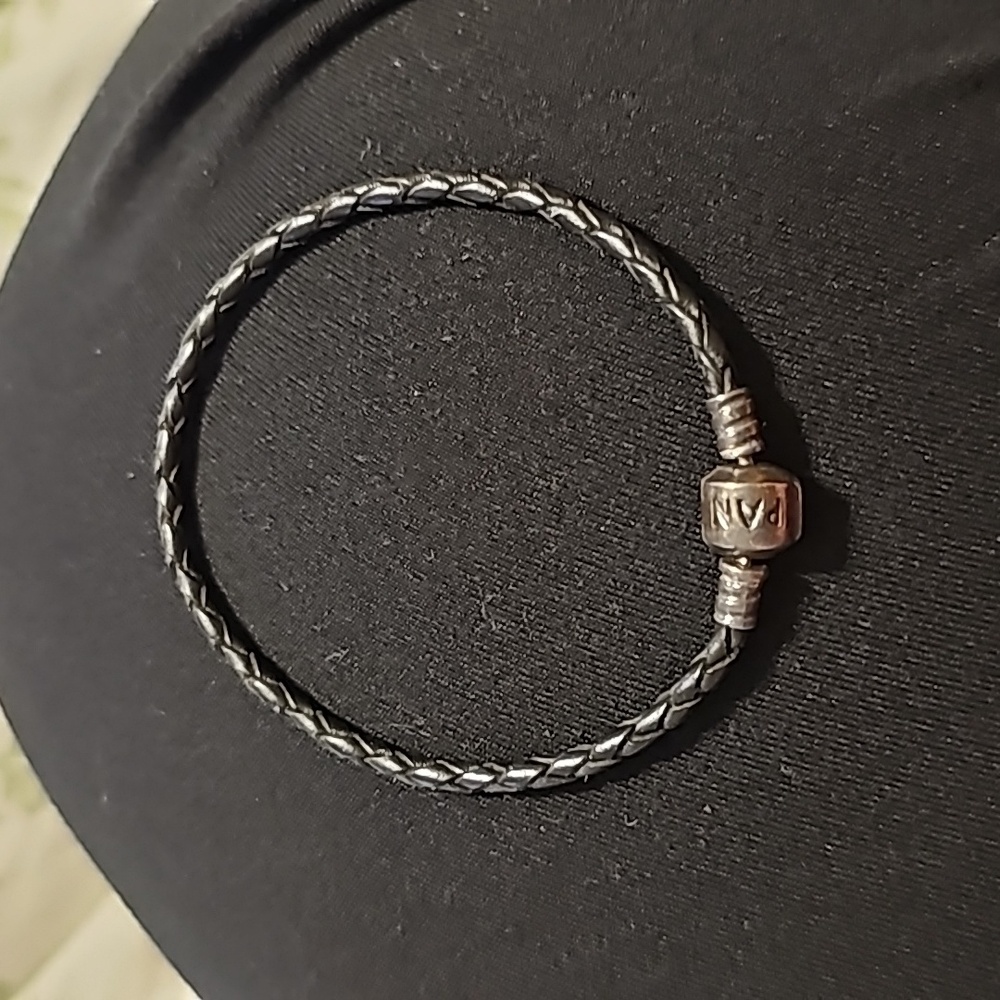 Authentic Retired Single Strand Pandora Leather Braided Bracelet